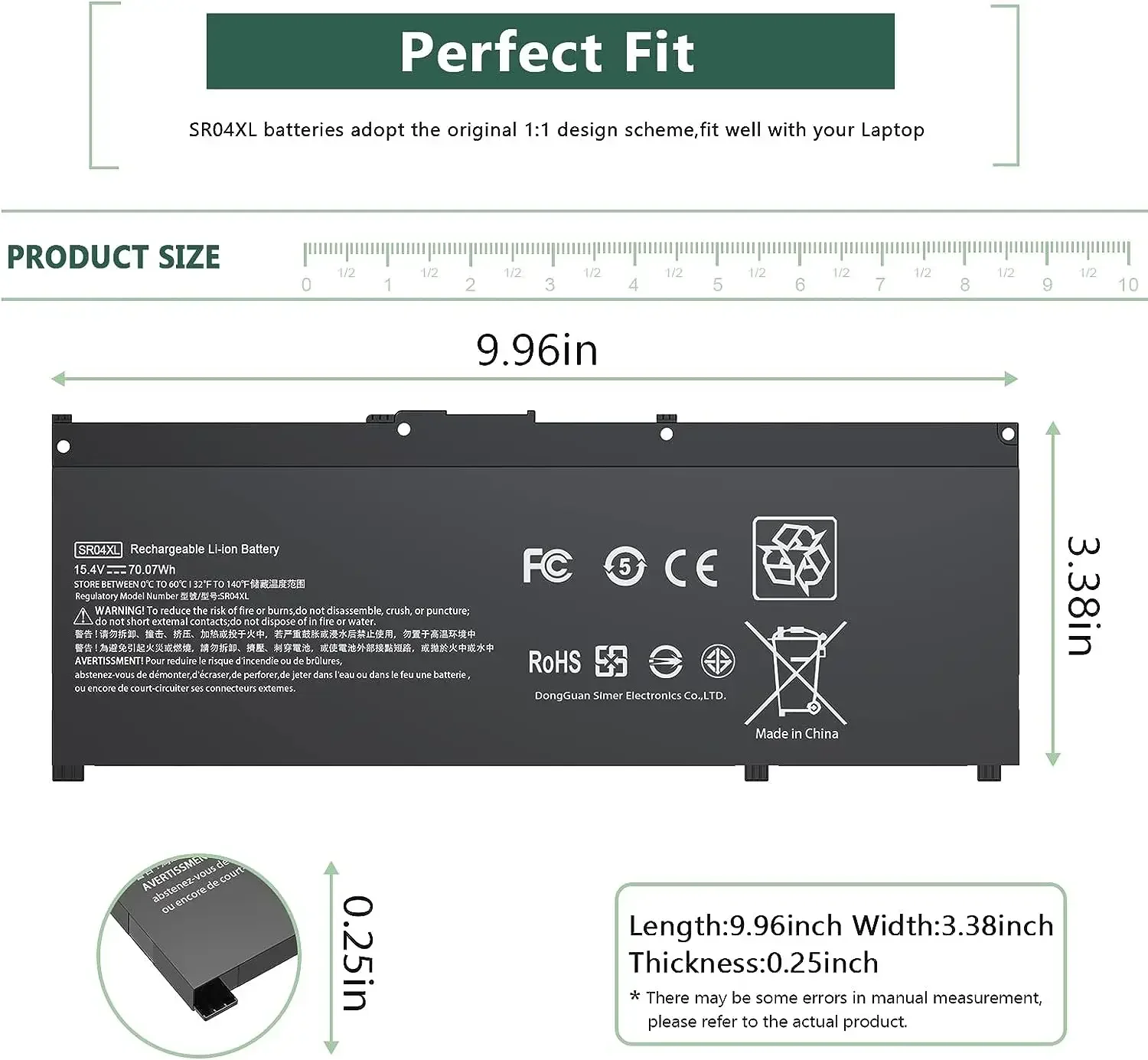 Imagem -06 - Bateria do Portátil para hp Omen Sr04xl Sr03xl 15-ce0xx 15-dc0xx Série 15-ce015dx 15-dc0003la 15-dc0051nr Pavilhão 15-cb0xx 15-cx0xx