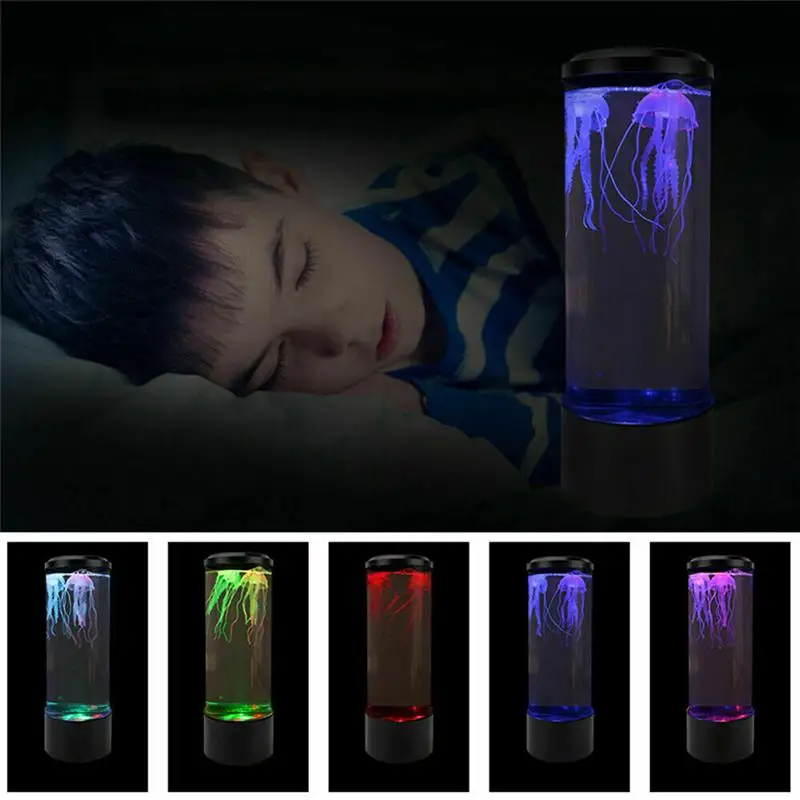 LED Jellyfish Lamp Color Changing Atmosphere Decor Night Light Children Bedroom Decor Simulation Jellyfish Aquarium Tank Lamps