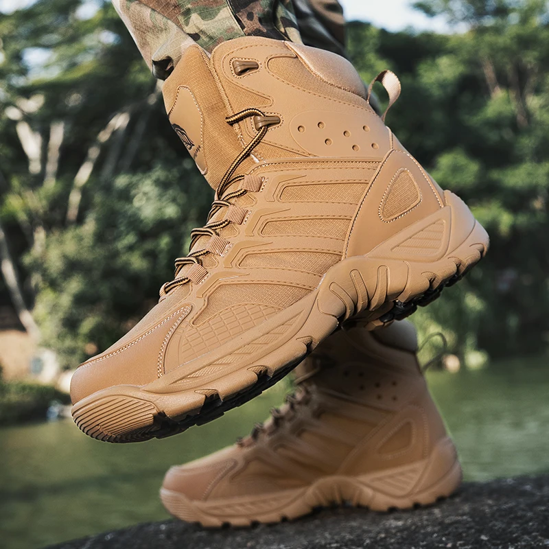 

Mountaineering Boots High-quality Training Boots Winter Desert Hiking Shoes Men's Non-Slip Waterproof Outdoor Warm Leather Boots