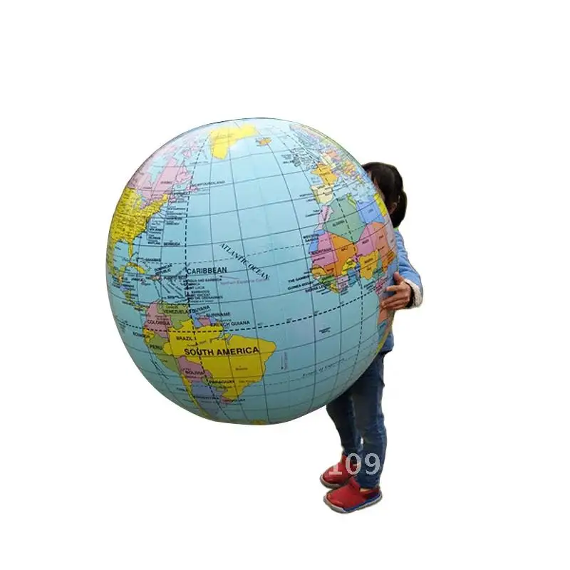 90CM inflatable balloon teaching prop English version inflatable map ball children's geography enlightenment children's toy