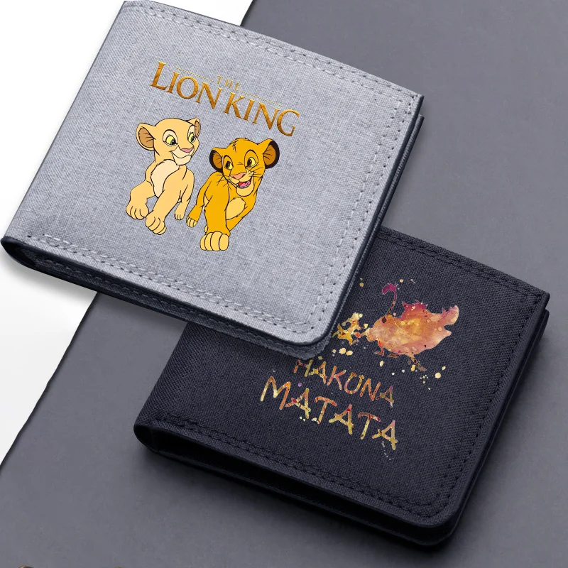 Mufasa Lion King Disney Wallet Cartoon Anime Coin Purse Multi-slot Money Bag Men Boy Photo Note Pocket Card Holder Birthday Gift