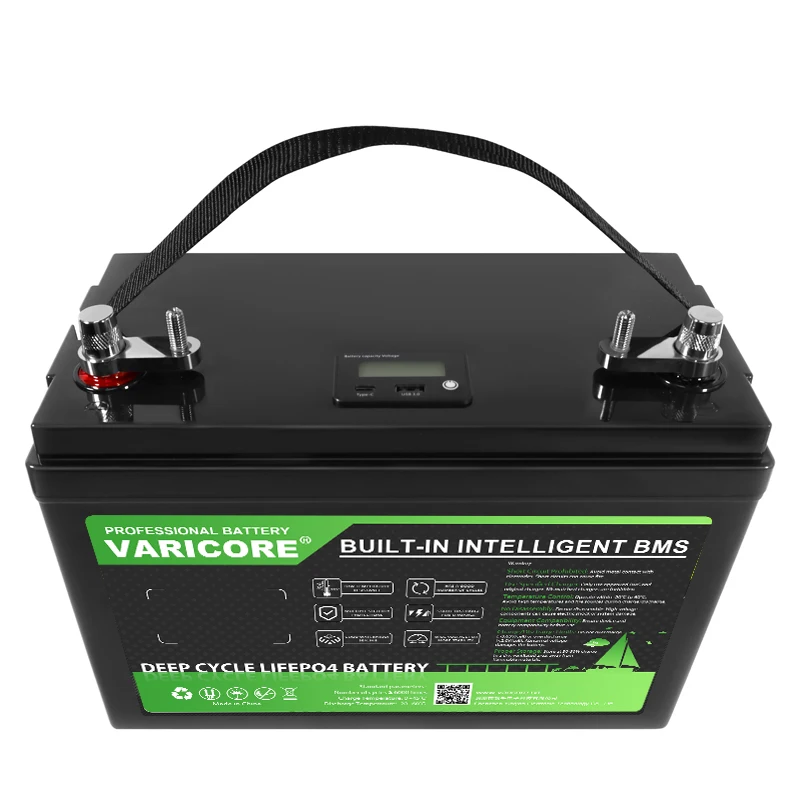 VariCore 12,8 V 100AH LiFePO4 batería 12v 4s fosfato de hierro y litio para carrito de Golf inversor baterías de encendedor de coche