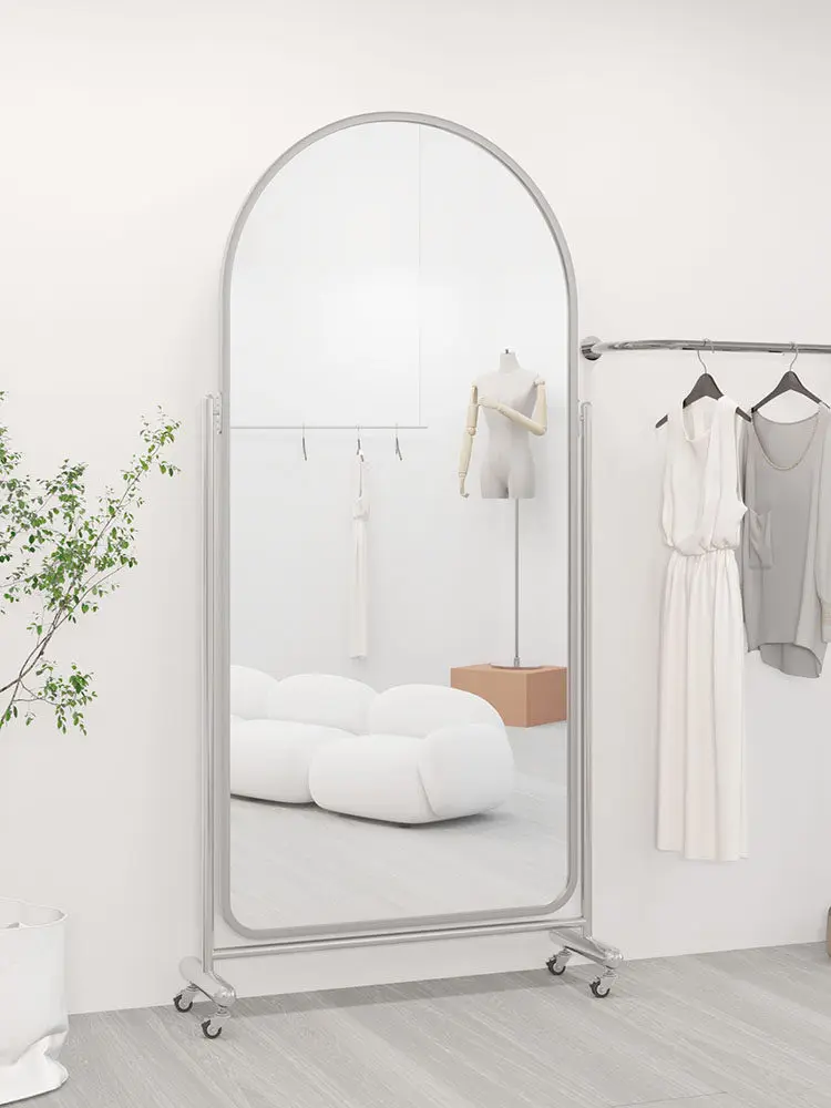 Full-length mirror Movable clothing store fitting  Skinny beauty Floor mirror Design full-length Dancing mirror