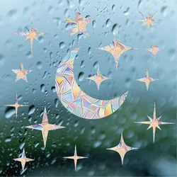 Suncatcher Moon Sticker Cats Stars Flowers Sunlight Catcher Clouds Butterfly Sun Catcher Rainbow Film for Glass Car Window Home