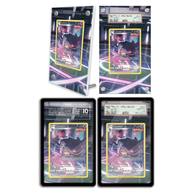 display-de-arte-anime-para-pokemon-banette-lost-origin-estojo-protetor-de-acrilico-para-jogos-de-anime-e-expansao-de-arte-chaveiro-brinquedos-de-nivel-de-avaliacao
