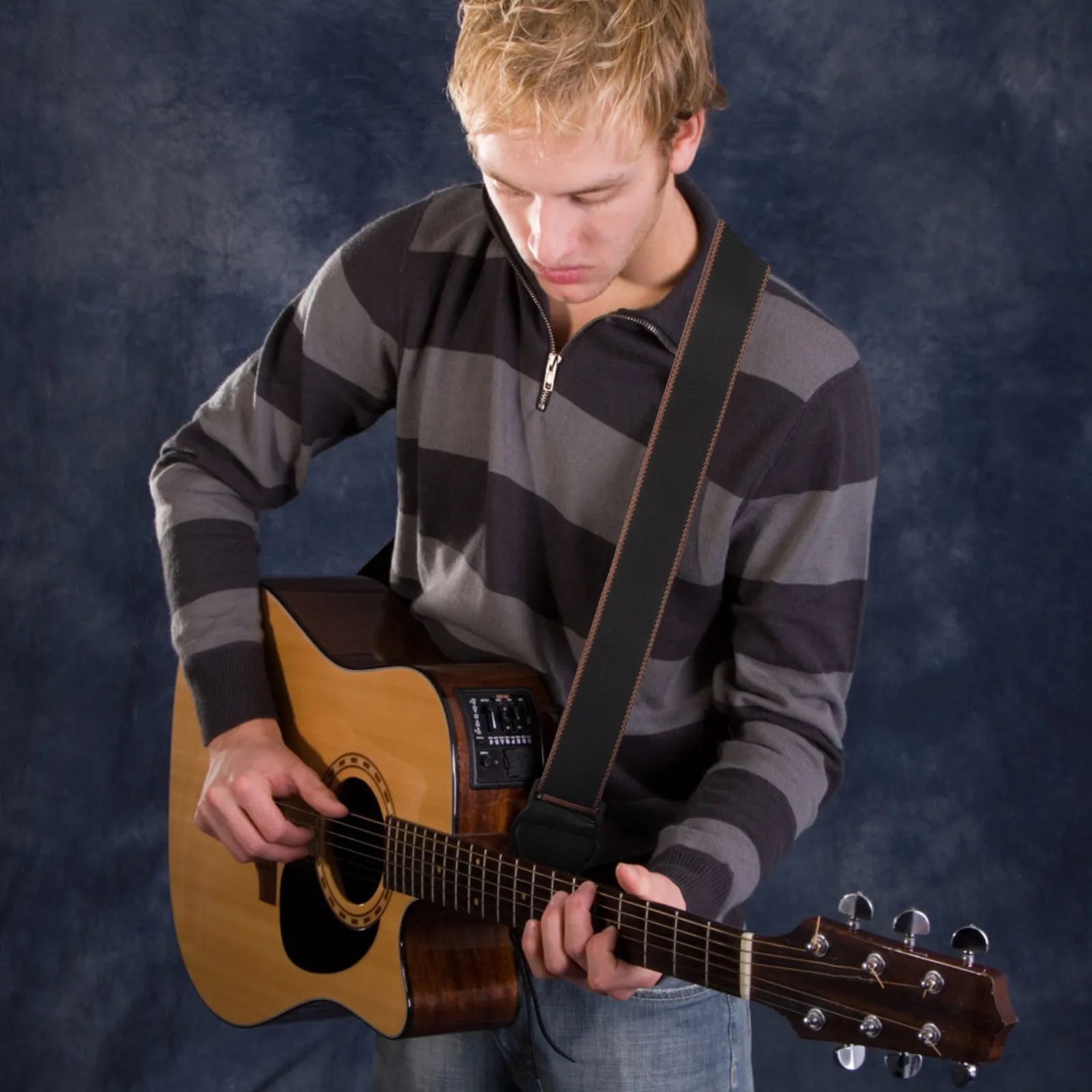 Ergonomic Widened Guitar Strap for Acoustic, Electric & Bass – Shoulder Relief, Wear & Stretch Resistant