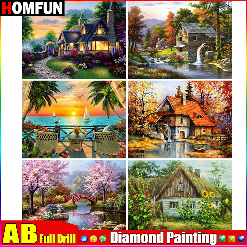 HOMFUN AB 5d Diamond Painting Full Square/Round \