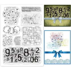 Background Clear Stamps Number Fingerprint Airmail Silicone Stamp Film Frame Transparent Seal Stamps for Invitation Card