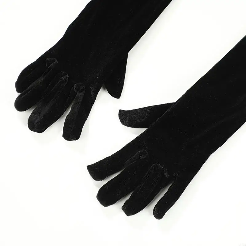 2026 New Occasion Wear Gloves with Long Dress Profile, Soft-Look Finish and Ruffled Sheer Trim for Photo Styling Needs Use