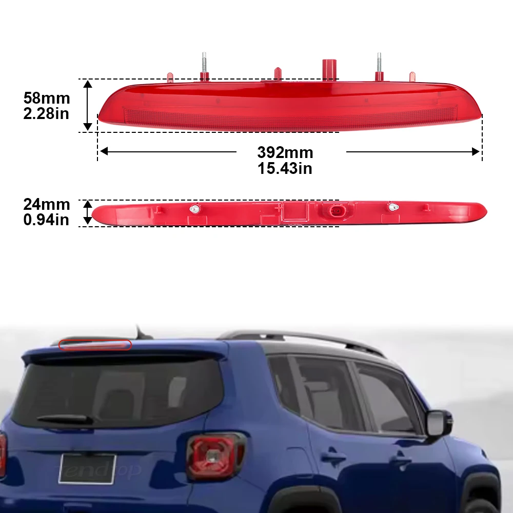 

High Mount Stop Light Auto Accessories Direct Replacement for Jeep Renegade 2015-2020 High Brightness Car Rear Brake Light