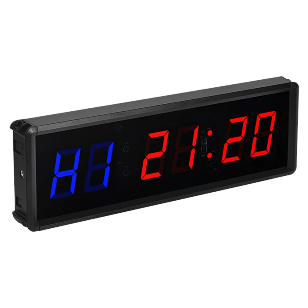 Portable Gym Timer LED Workout Clock Remote Control Fitness Timer Clock Multifunctional Wall Clock for Gym and Outdoor Sport
