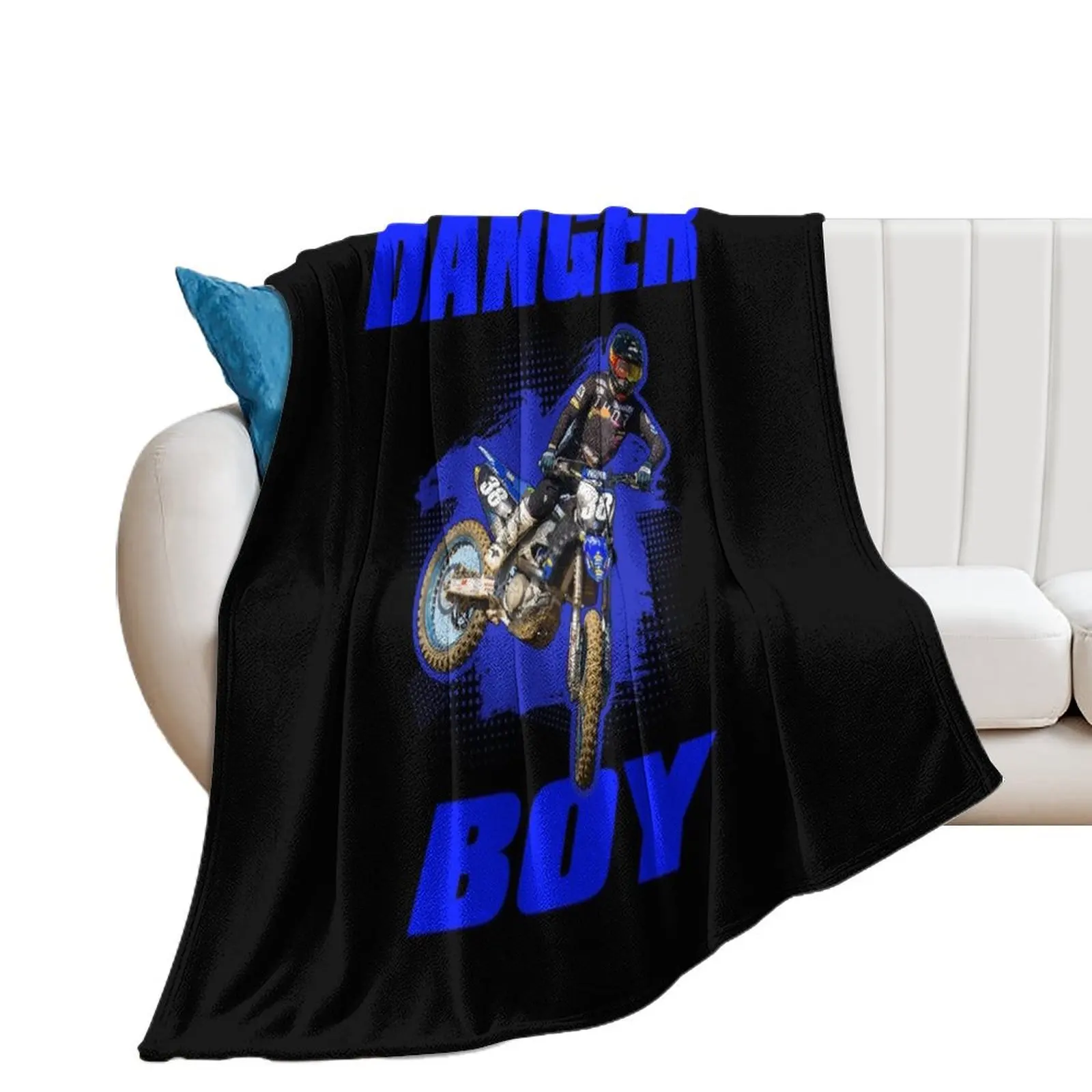 

DANGERBOY 38 - Motocross and Supercross Fan art Throw Blanket warm for winter anime Flannel Designers Blankets