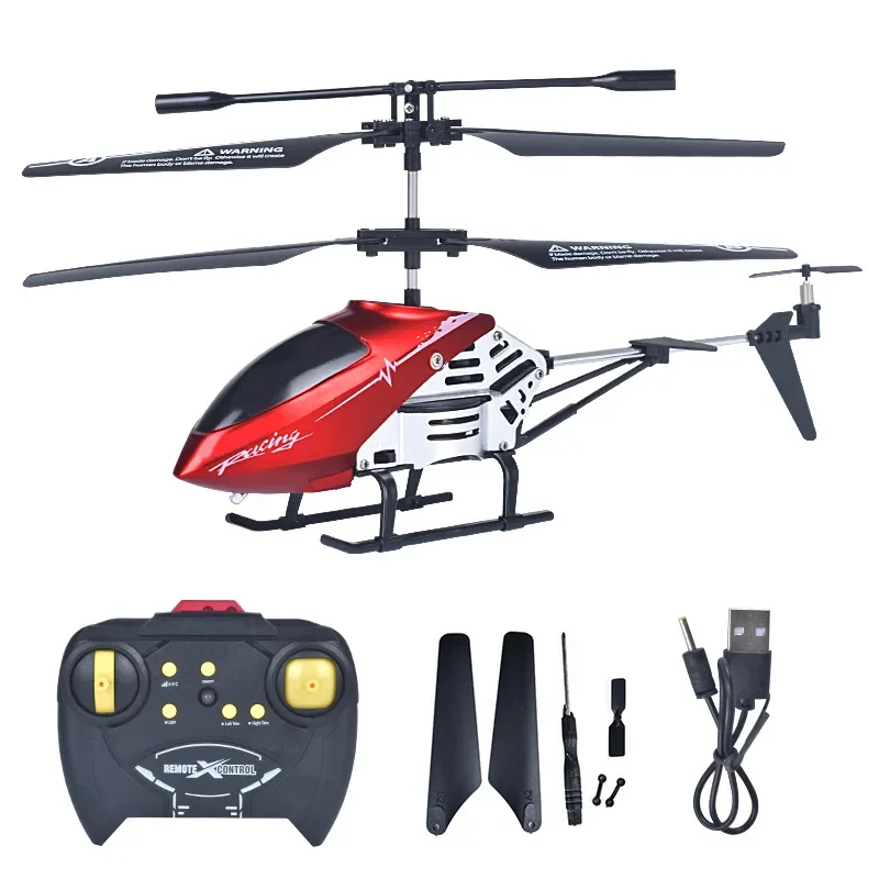 3.5 Pass Alloy Remote Control Airplane USB Charging Helicopter with LED Light Wireless RC Aircraft Toy Children Birthday Gift