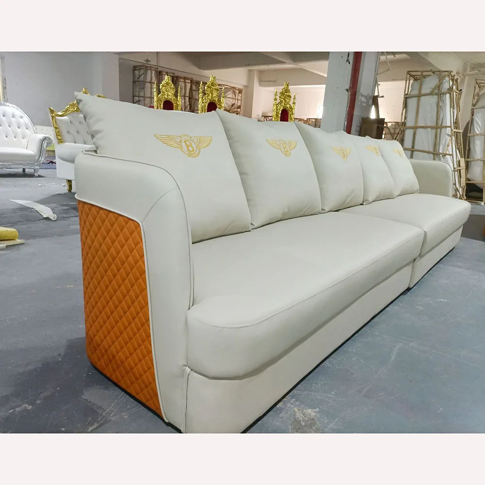 Modern White Wedding Sofa Luxury Leather Sectional Sofa Set Living Room Hotel villa Home Furniture