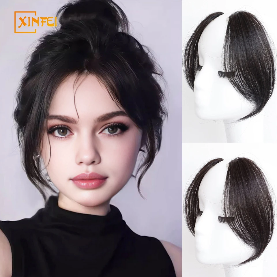 

Synthetic Bangs Wig Piece Female Fluffy Cover The Forehead With Mid Split Eight Character Bangs To Increase The Amount Of Hair