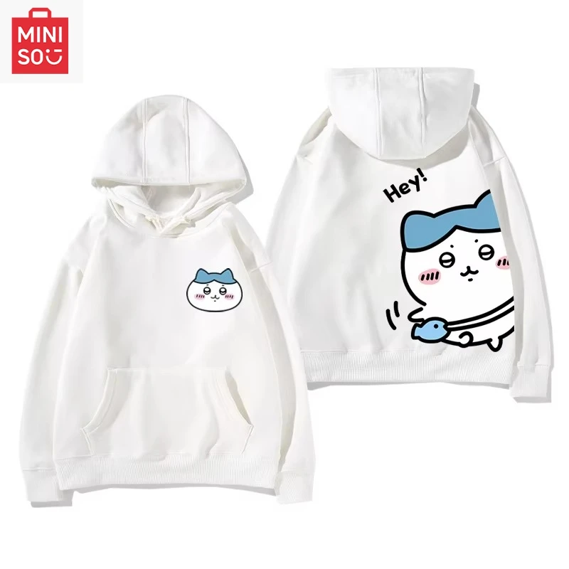 

Толстовка с принтом MINISO Collaboration Chiikawa, свободная, с рисунком, многофункциональная, повседневная и милая для девочек