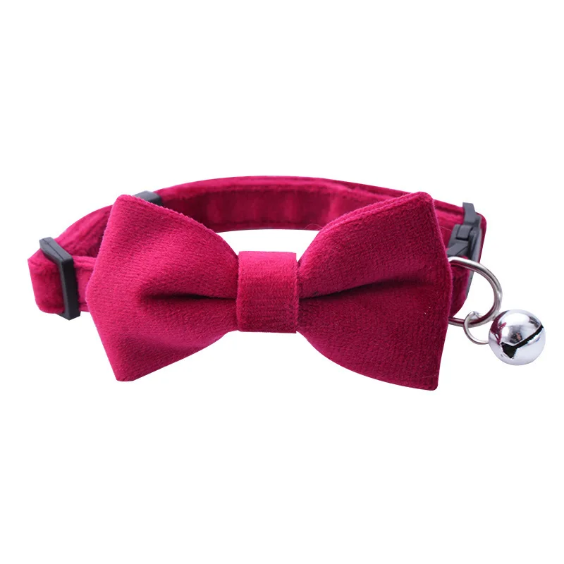 Abnehmbares Katzen- und Hundehalsband mit Fliege und Glocke, niedliches, verstellbares Hundehalsband mit Schleife und kleiner Glocke, Zubehör für Katzen – Detail 8
