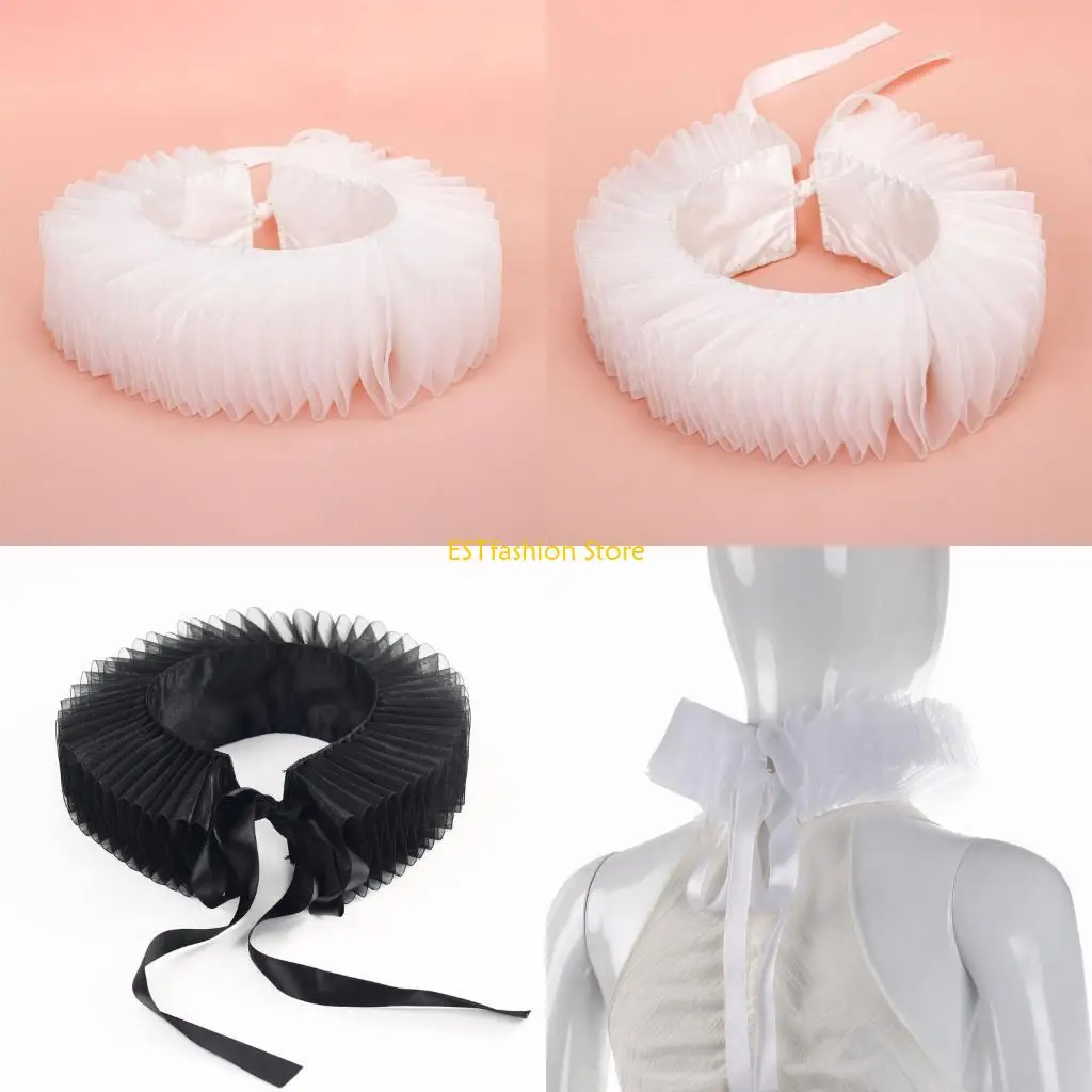 

Y5GC браслет с галстуком-воротником, комплект косплея, гофрированный елизаветинский воротник, средневековый косплей, рубашка для