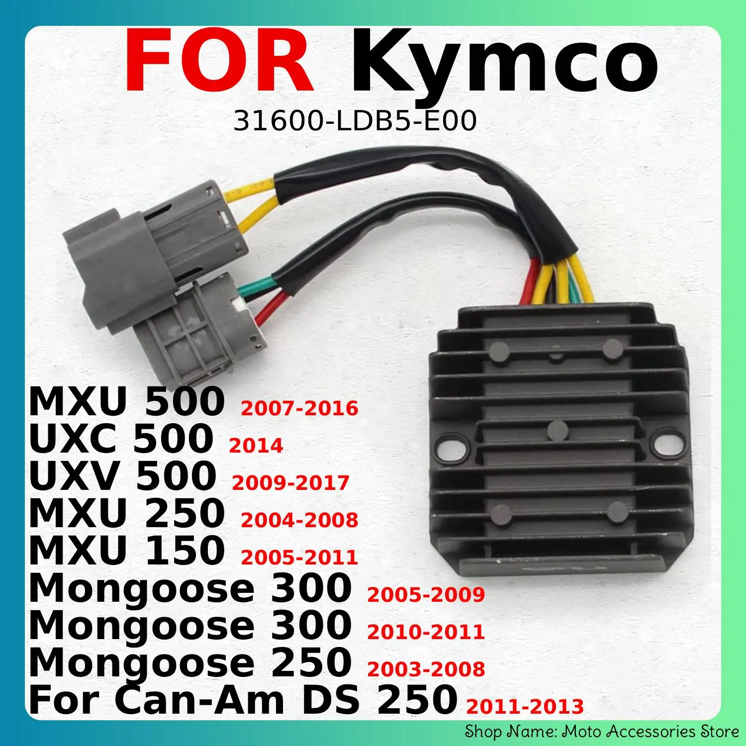 Motorcycle Voltage Regulator Rectifier For Kymco MXU 250 2004-2008 150 UXC UXV 500 Mongoose 300 Can-Am DS 31600-LDB5-E00 Durable