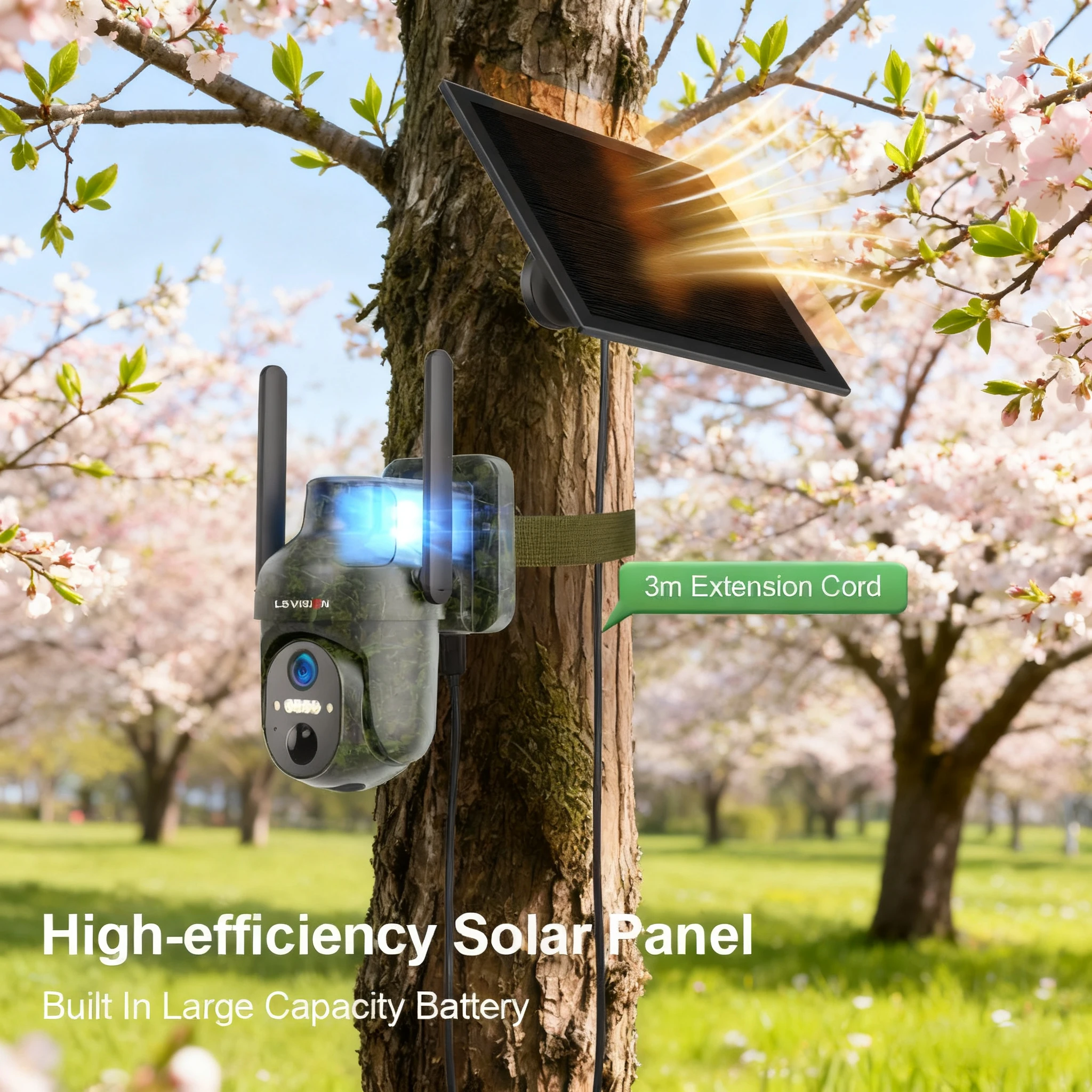 Ubox 4G cámara Solar de rastreo 4MP cámara de caza al aire libre de vida silvestre WiFi cámara de vigilancia detección PIR seguimiento automático visión nocturna