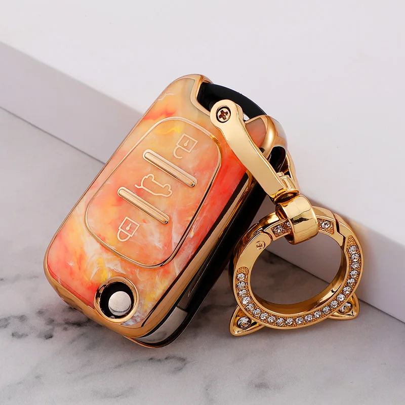 Emerald Texture Car Key Box Cover Protection For Modern Rena Xinyue Camas Langdong Ruiyi Sonata Shell Buckle Let Car Accessories