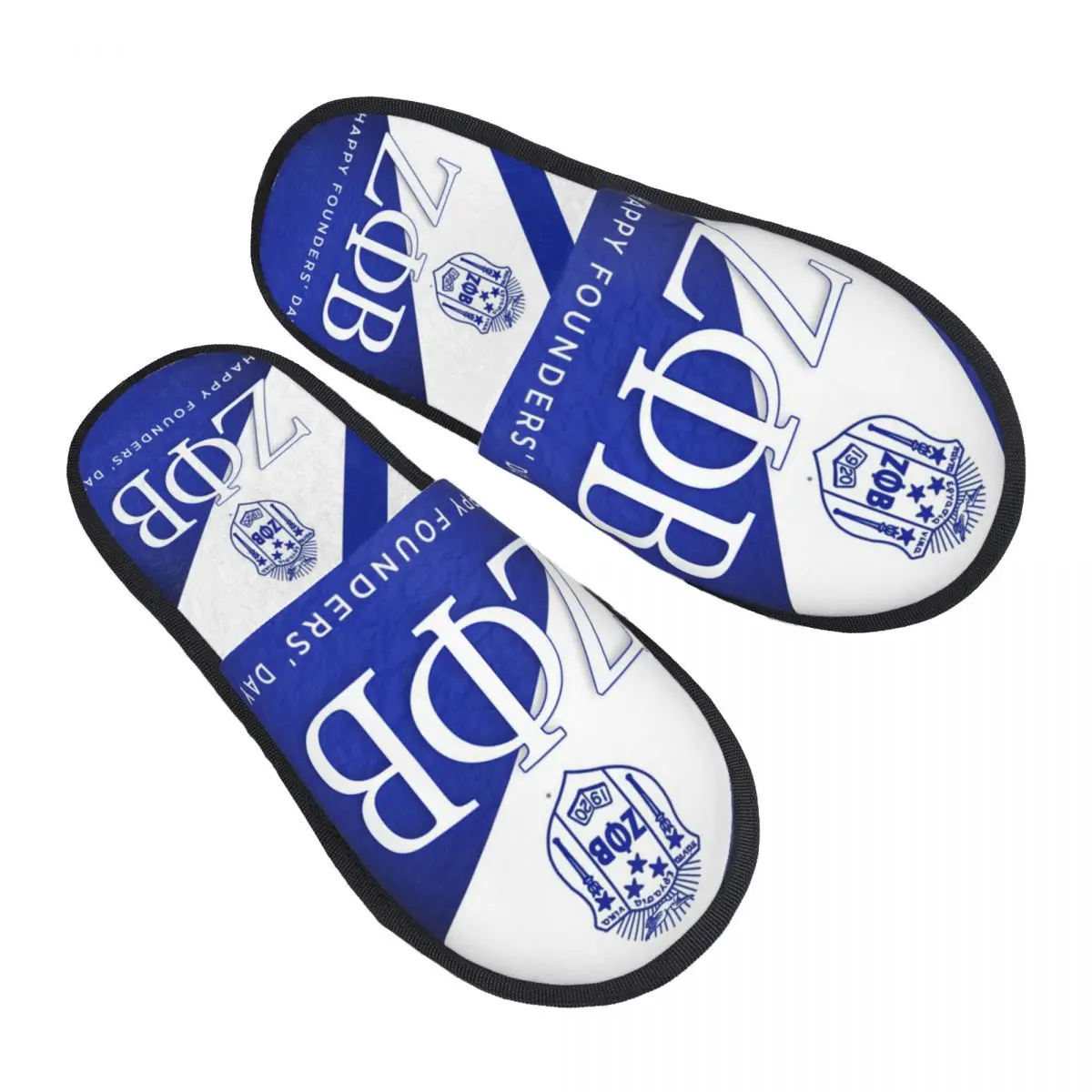 Özel Zeta Phi Beta Yunan Mektup 1920 Yumuşak Itişme Bellek Köpük Terlik Kadın ZOB Spa Ev Ayakkabıları