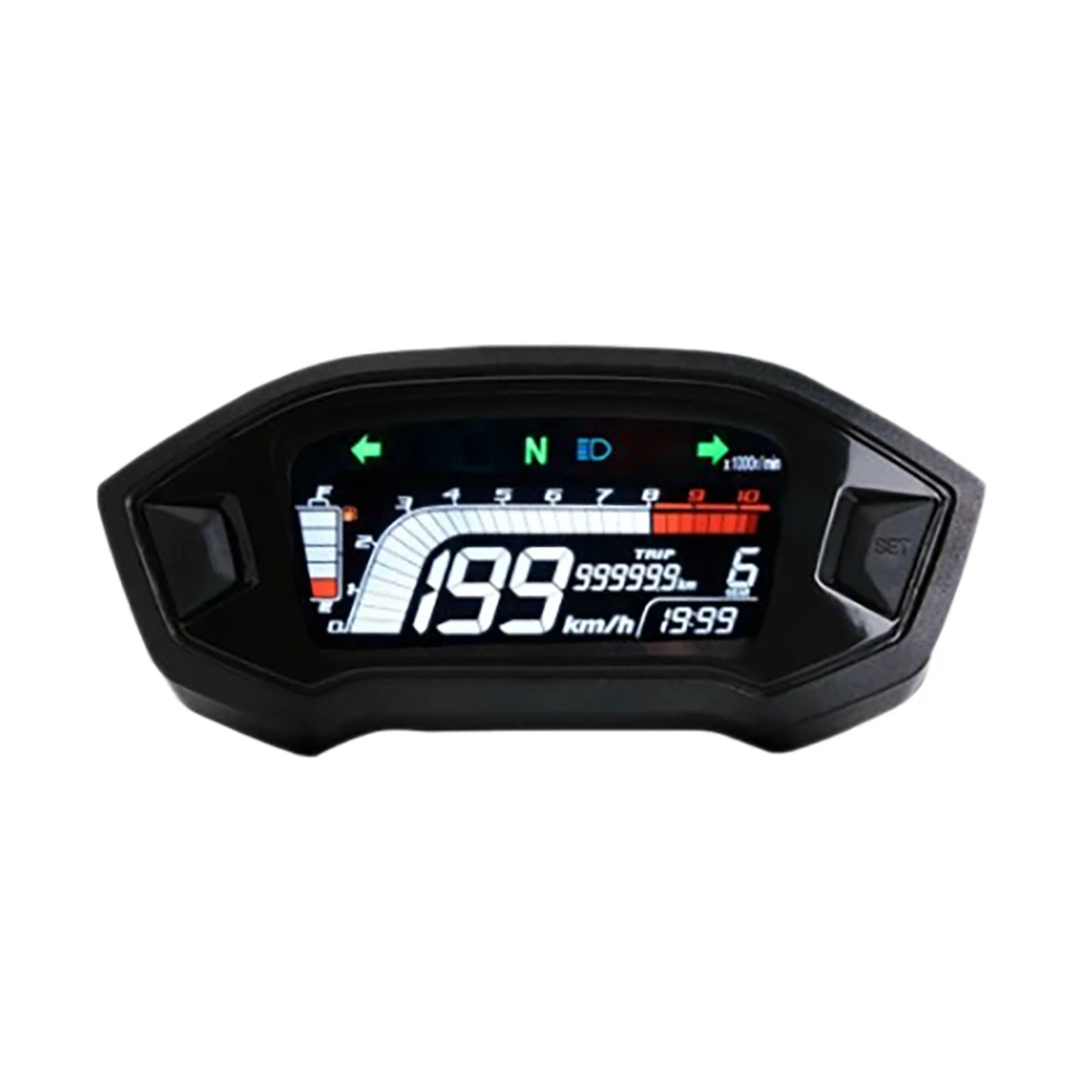 Motorcycle LCD Odometer LED Adjustable Speedometer Optional Backlight Digital Odometer for 1,2,4 Cylinder