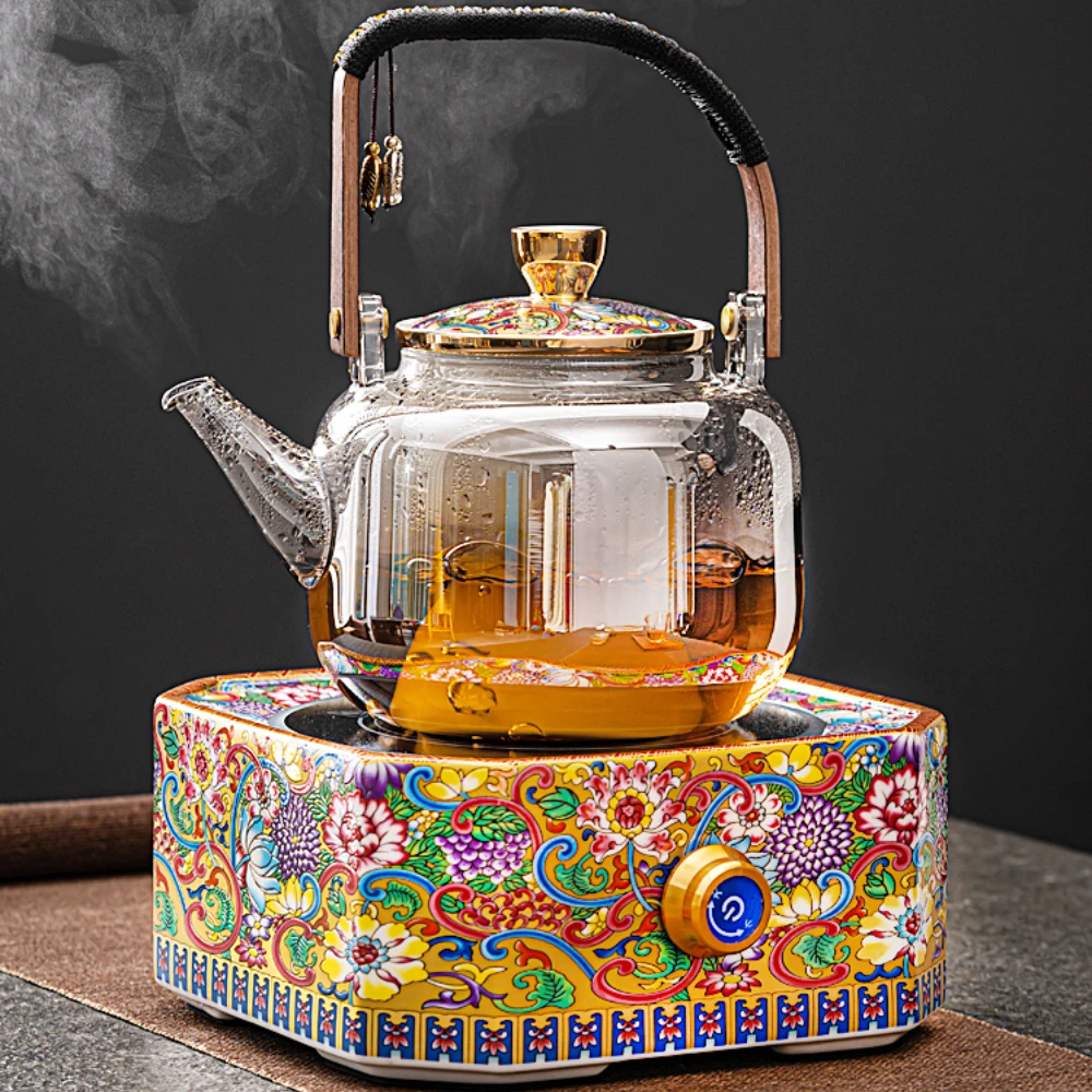 Tea Cooker Electric Ceramic Stove Household High Temperature Resistant Glass Pot Enamel Tea Set Chinese Tea Making Device Tea