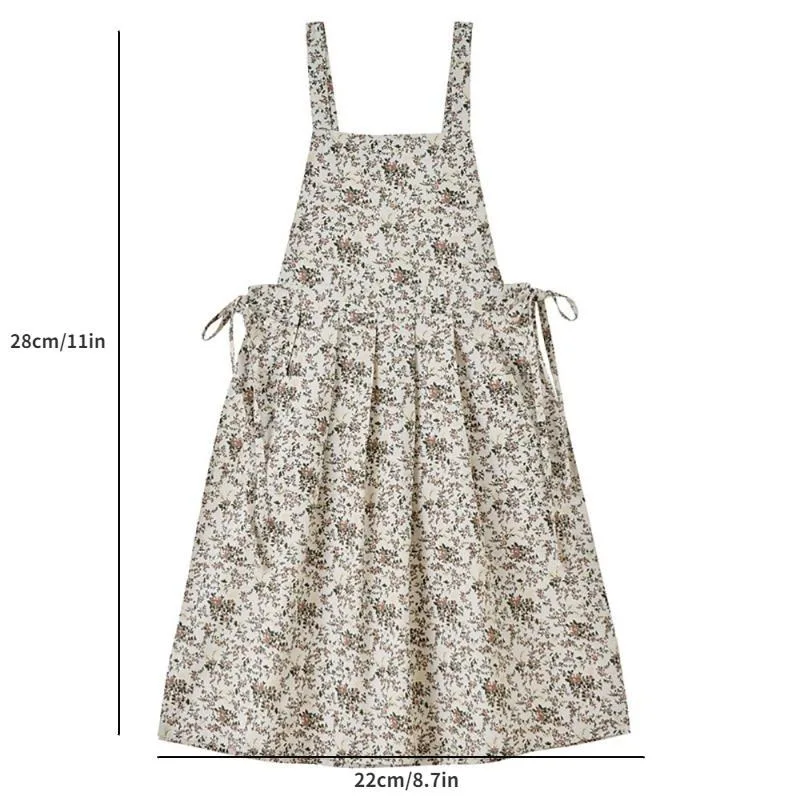 

Фартук-нагрудник хлопковый водонепроницаемый с цветочным принтом, регулируемый, для кухни, сада, кофейни, 1 шт.