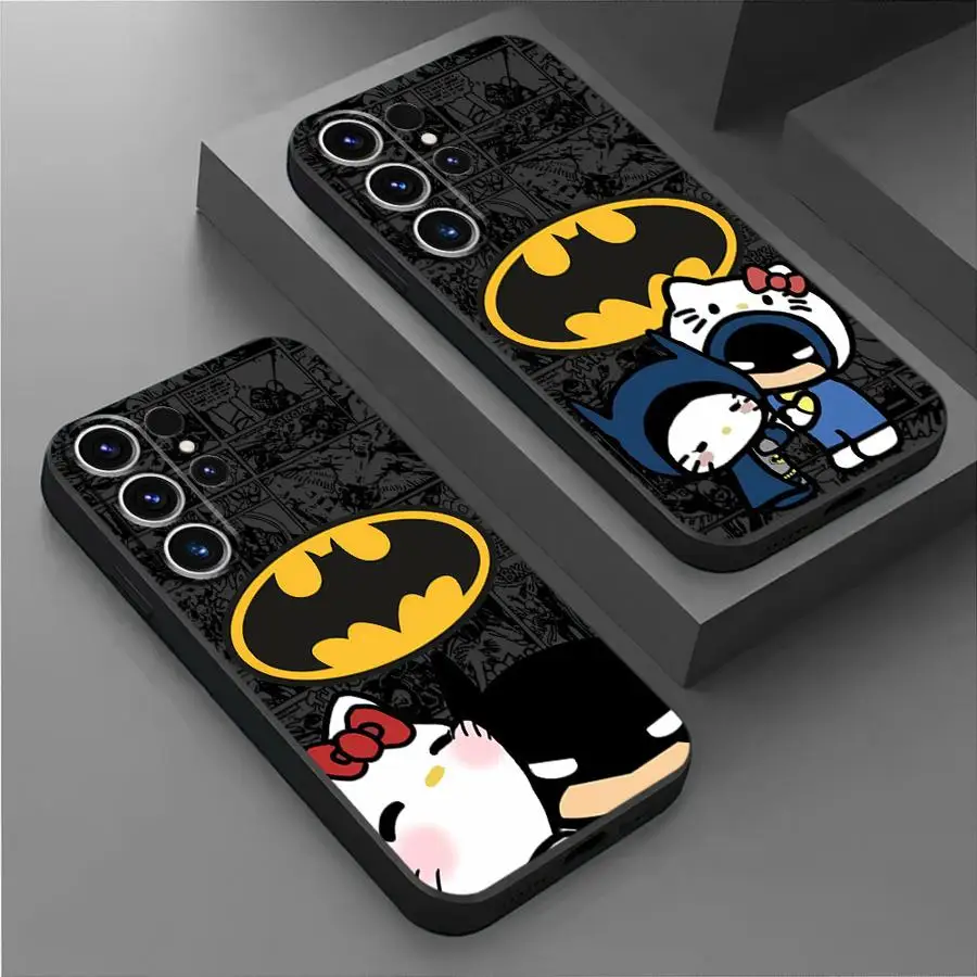 Cute Batmans Hellokitty phone Case for Galaxy Note 20Ultra 10Plus 10Lite 9 8 S10 4G S10e S10 Plus S10 5G S10 Lite S8 S9 Plus