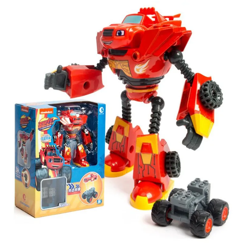 Blaze Monster Machines Anime Figure pour enfants, plastique, alliage déformé, robot, voiture, jouet, modèle de figurine d\'action, jouets pour