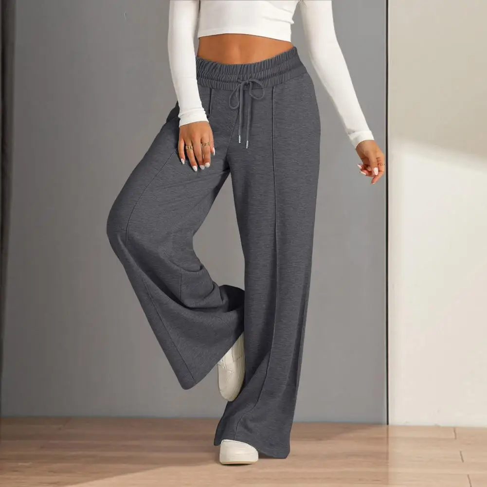 

Women Sporty Pants Comfortable Women's Wide Leg Sweatpants With Adjustable Drawstring Pockets For Yoga Athletic Activities Loose