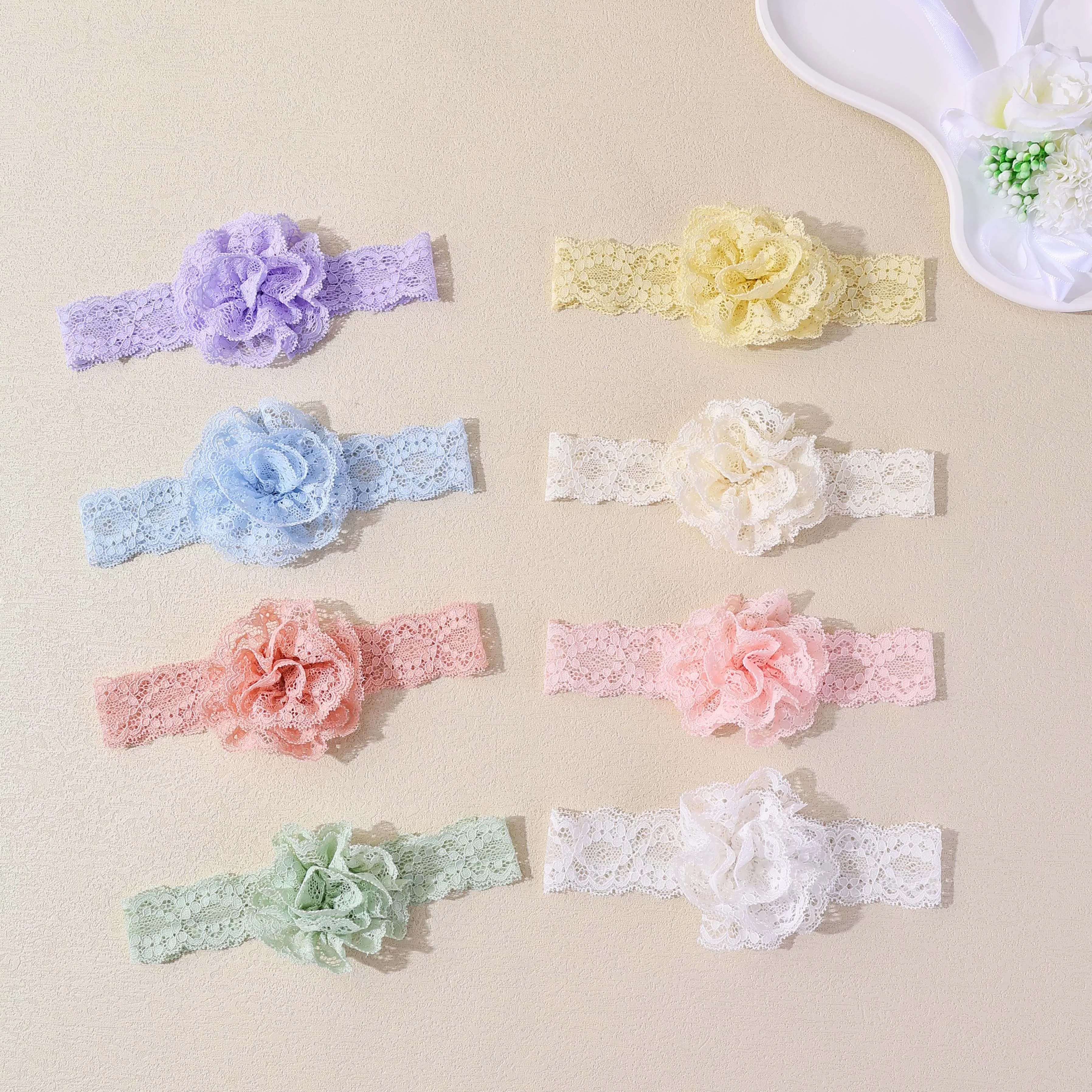 

Princess Lace Flowers Baby Girls Headbands Soft Elastic Hair Bands for Newborn Baby Infant Hair Accessories Photography Props