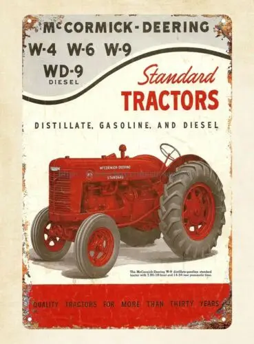 home art 1940s McCormick-Deering Tractors Farmall farm equipment metal tin sign