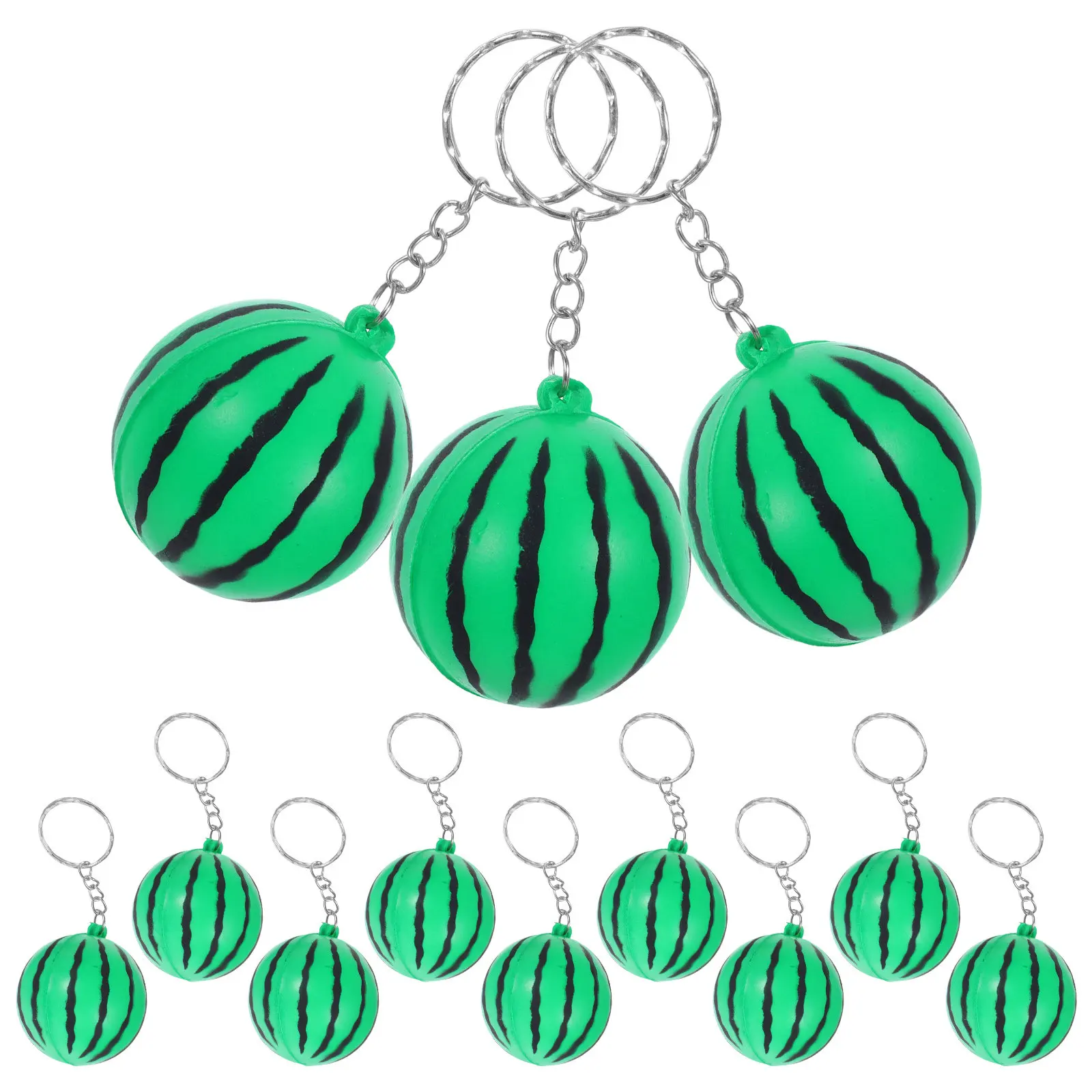 12Pcs PU Foam Watermelon Keychain Realistic Fruit Pendant for Keys Bags Graduation Valentines Party Favors Watermelon Stuff