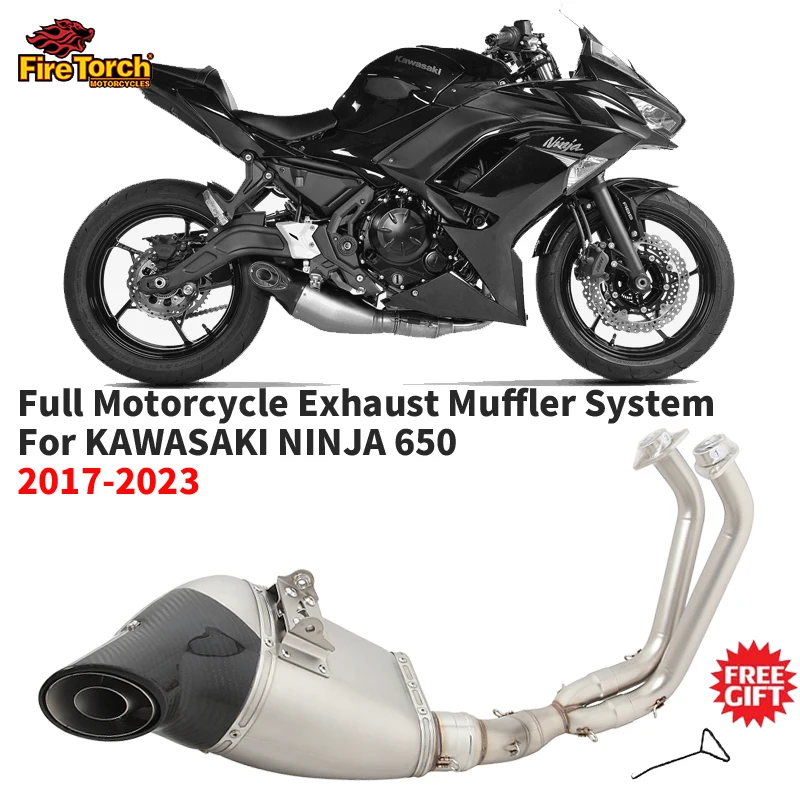 

Slip On For KAWASAKI NINJA 650 Ninja 650 2017-2023 Full System Motorcycle Exhaust System Front Mid Link Pipe Muffler Espace Moto