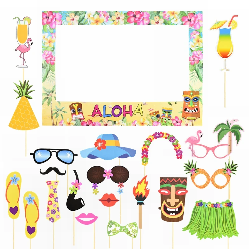 Hawaii-Party Foto-Requisiten: Niedliche Ananas-Flamingo-Brillen, Lustige Sommerdekoration für Tropische Strandpartys, Hochzeiten und Geburtstage