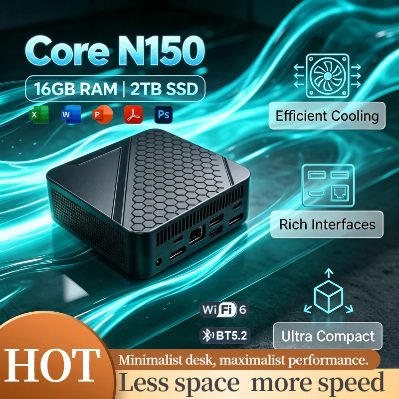 インテル-n150-ポータブルミニpc-16gb-ddr4-m2-nvme-ssd-512gb-トリプル4k-hdmi-wifi6-bt52-静音冷却-オフィスデスクトップ-2026-pro