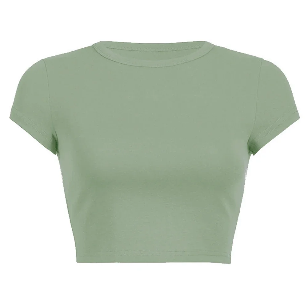 Будьте в стиле с нашим модным женским летним однотонным укороченным топом, футболка