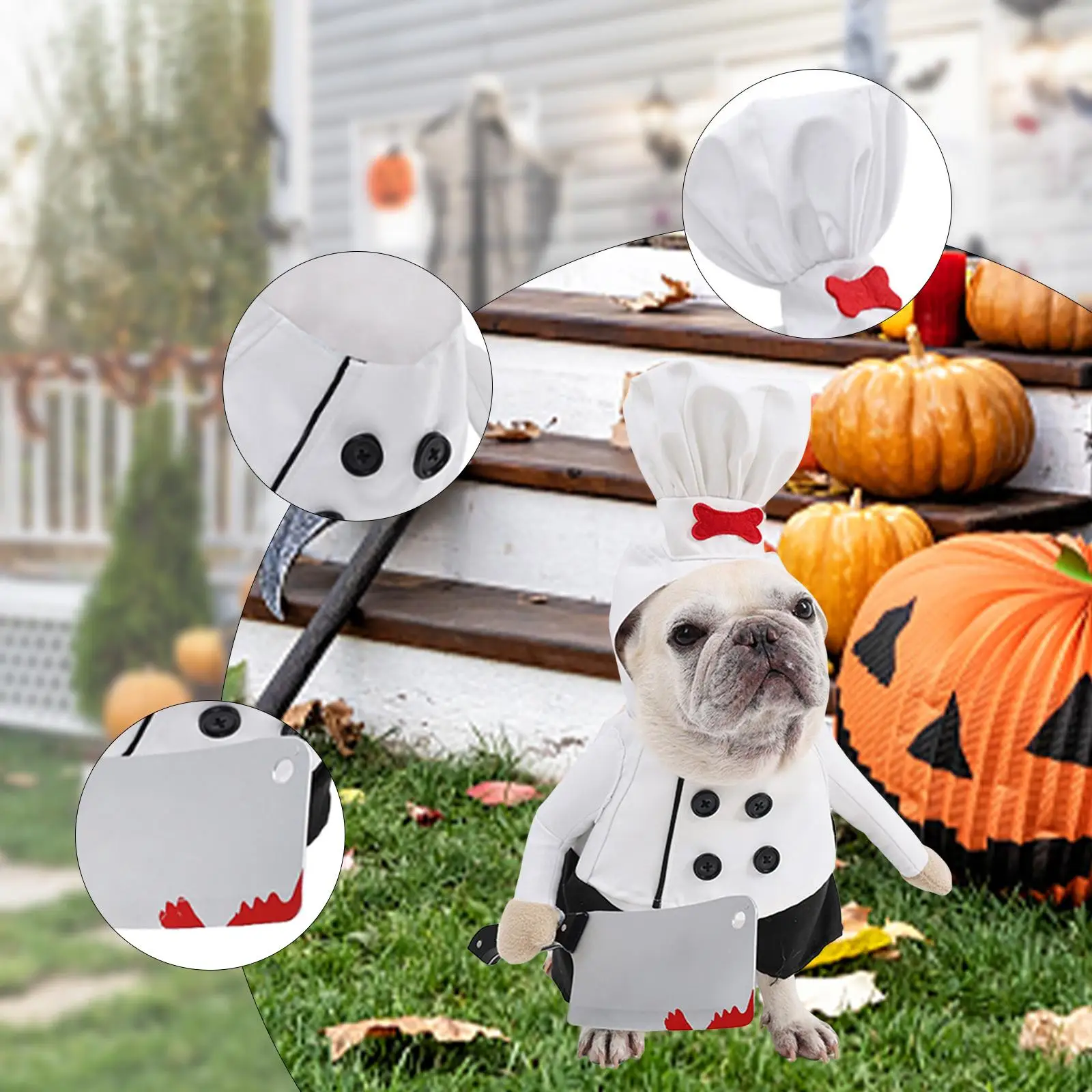 Pet Chef Hat Costume Set Cosplay Apparel Clothing Creative Uniform Pet Holiday Apparel for Festival Party Stage Performance
