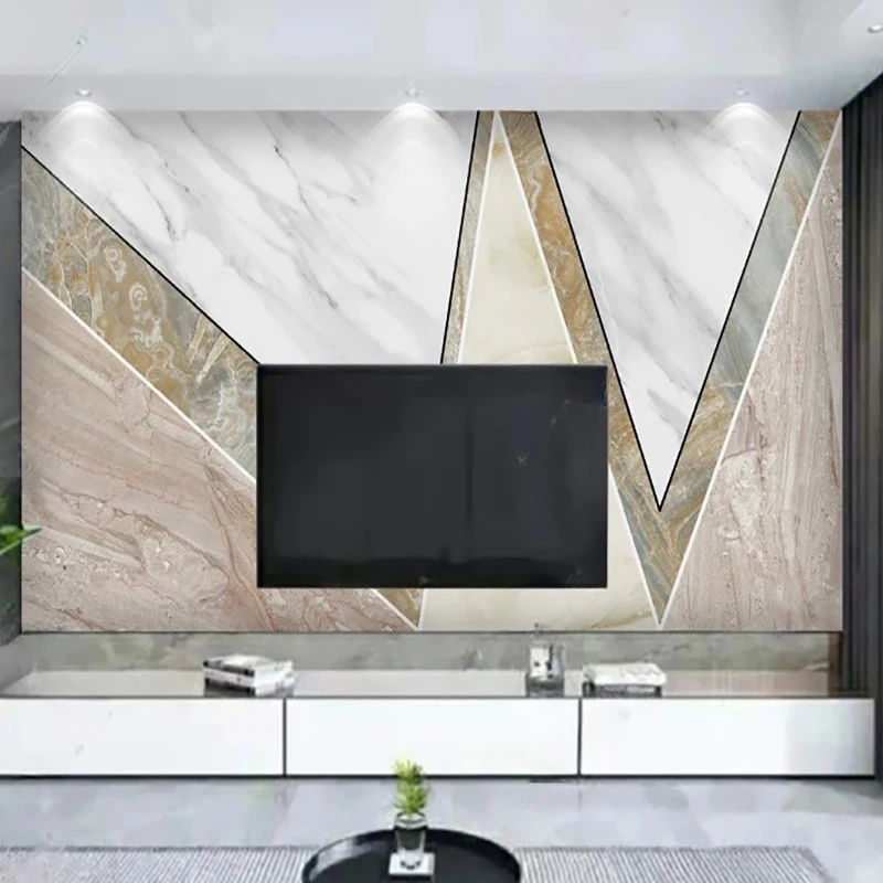 Custom 3D Wallpaper Murals Modern Atmospheric Creative Geometric Marbling European Style Living Room TV Background Wall Fresco