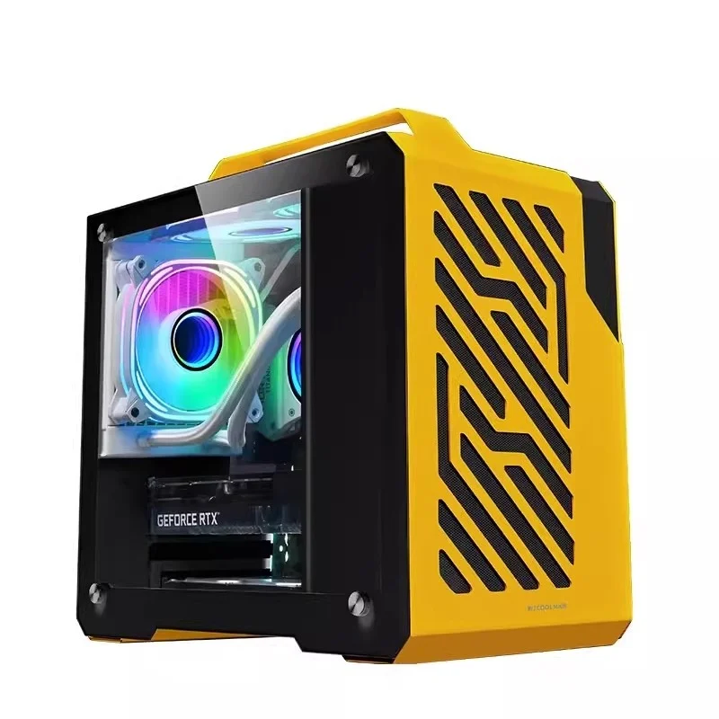 Mini Gaming Computer Host I5 Rtx5060 Diy Whole Machine Aluminum Element Handheld Portable Host Supports Wifi Bluetooth Desktop