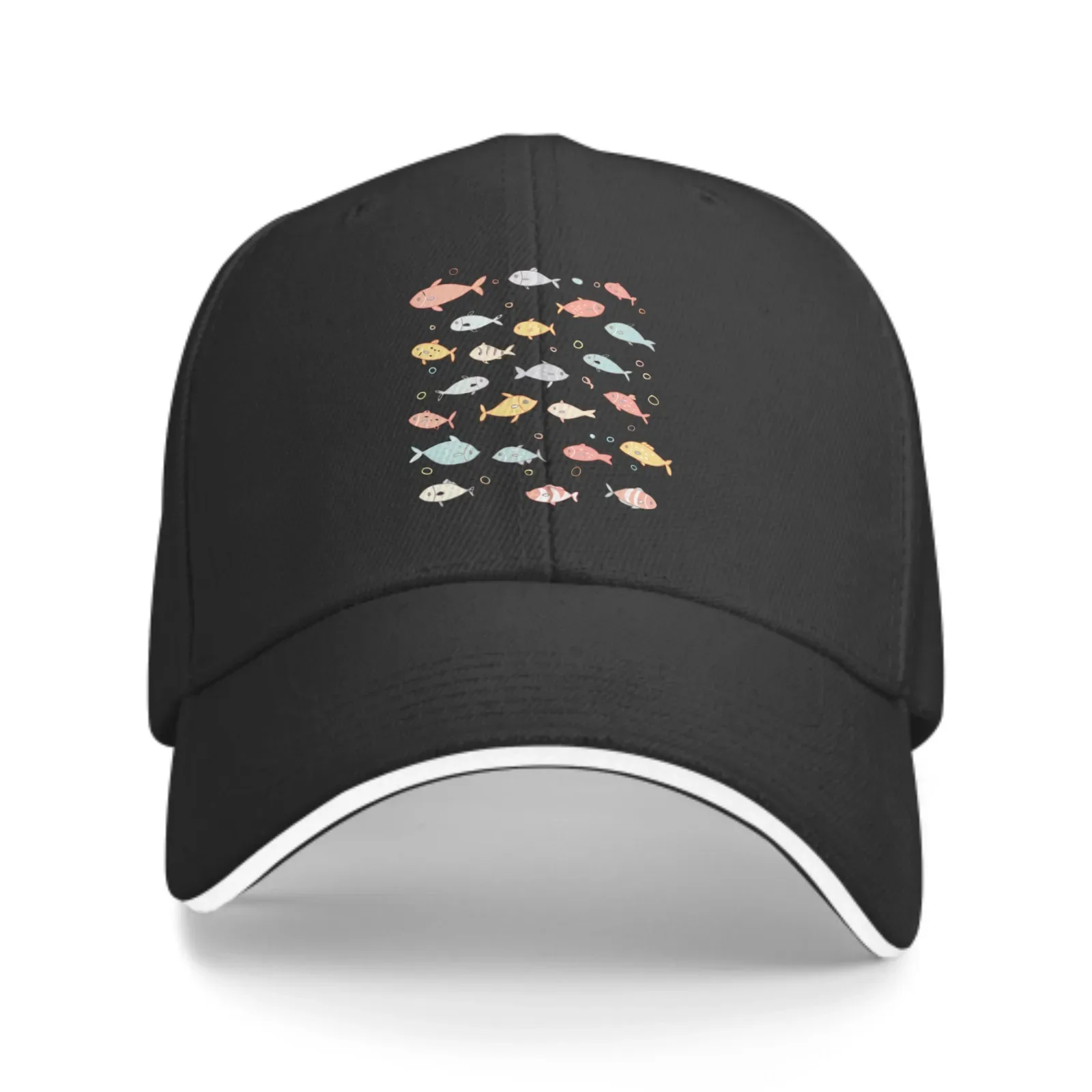 Many Small Fishes Baseball Cap Trucker Sandwich Duck Tongue Hat Adjustable Unisex Fashion Sports Outdoor Travel Daily