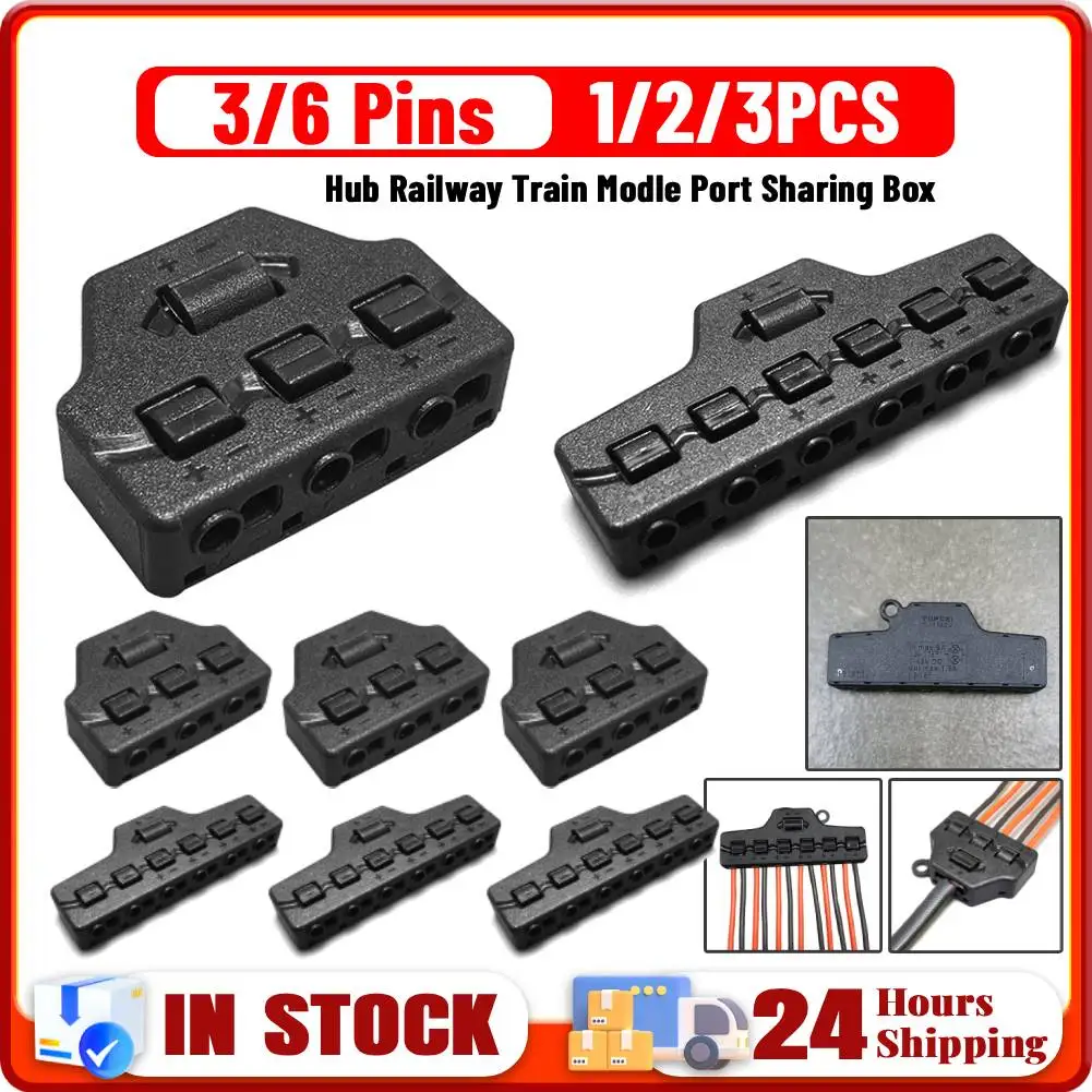 1/2/3 Pcs Push-In Railway Train Modle Port Sharing Box, 3/6 Distribution Ports Hub For SMD Led Model Miniature Lighting System