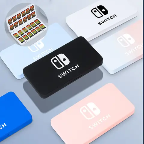 24 게임 카드 케이스 보관함 홀더 커버 Nintendo Switch OLED lite 자기 보호 소프트 라이닝 휴대용 액세서리