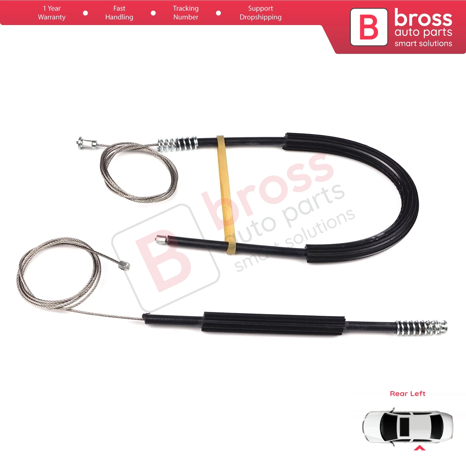 Bross ricambi Auto BWR5072 Kit di riparazione alzacristallo elettrico posteriore lato porta sinistra per Audi Q5 8R 2009-ON spedizione veloce