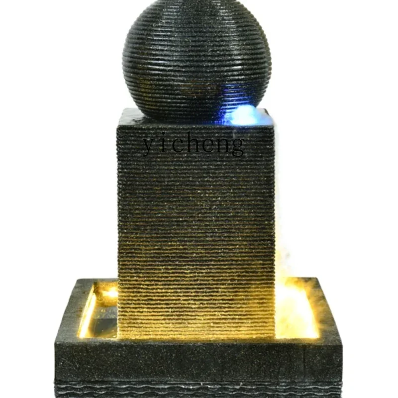 

large flowing water fountain lucky feng shui ball living room home water feature ornament