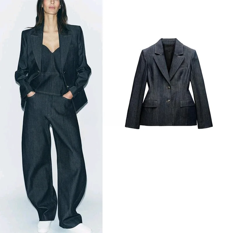 

Spring Women's Denim Suit Jaet ort Skirt Sle Hemline Tight Bustier 2057223 Faionable Casual Ladies' Clothing