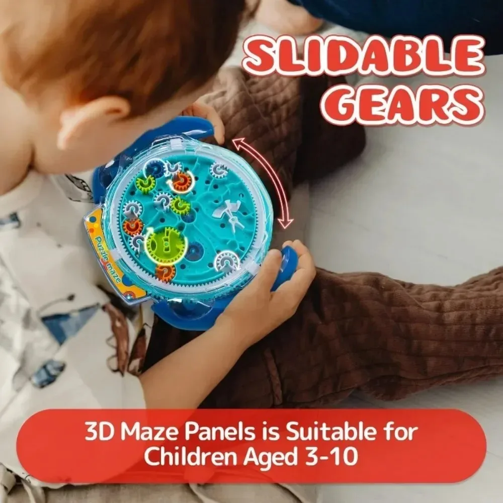 Children Stress Reliever Toys 3D Creative Puzzle Maze Magic Transparent Puzzle Speed Cube Rolling Ball Magic UFO Maze Toys