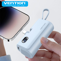 Vention Mini Power Bank 3-in-1 Portable PD Charger External Battery Fast Charging Type-C Power Supply Emergency for Mobile Phone